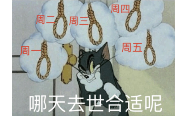 周一周二周三周四周五 哪天去世合适呢 - 猫和老鼠汤姆猫表情包系列