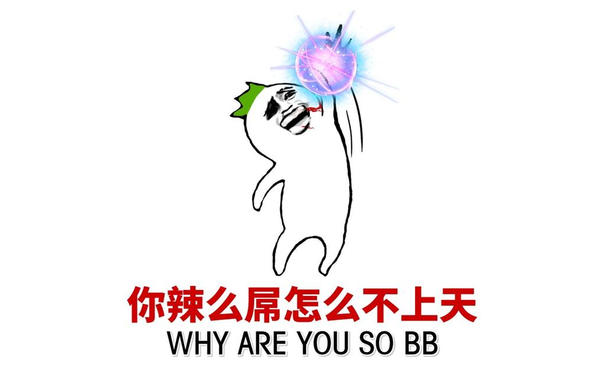 你辣么屌怎么不上天呢？（why are you so bb）