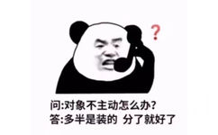 问对象不主动怎么办?答:多半是装的分了就好了(熊猫头表情包)