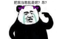 把我当憨批是吧?昂?(流泪熊猫头)