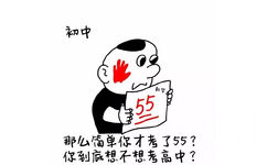 那么简单才考55？你到底想不想考高中？ - 高考漫画