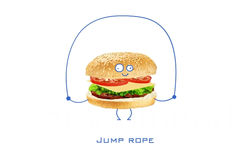 jump rope（汉堡跳绳） - 创意蔬菜水果GIF动画