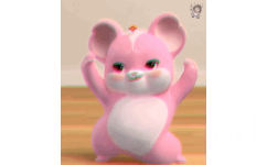 粉红小卷鼠尬舞 GIF 动图