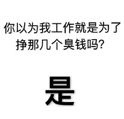 你以为我工作就是为了挣那几个臭钱吗?是 - 这组文字表情包真相了