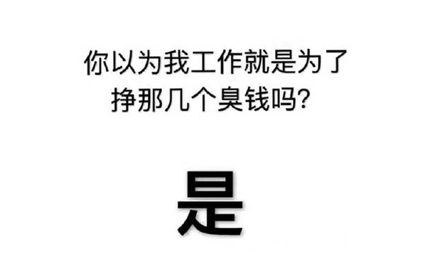 你以为我工作就是为了挣那几个臭钱吗?是 - 这组文字表情包真相了