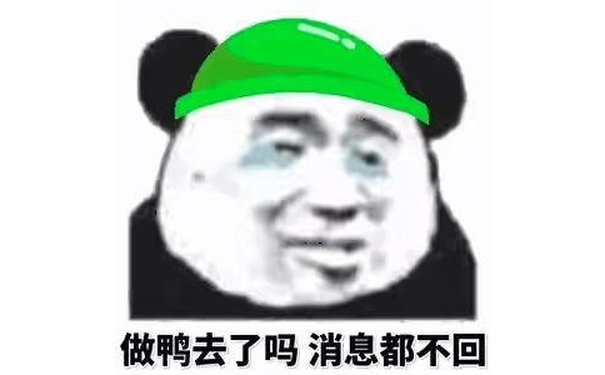 做鸭去了吗消息都不回(熊猫头绿帽子)