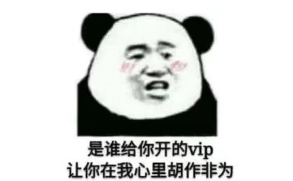 是谁给你开的 VIP 让你在我心里胡作非为（熊猫头表情包）