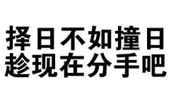 择日不如撞日，趁现在分手吧 - 你很有想法，愿你早日醒来（文字装逼表情）