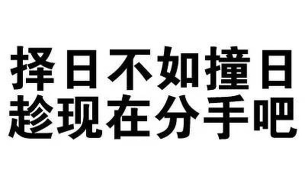 择日不如撞日，趁现在分手吧 - 你很有想法，愿你早日醒来（文字装逼表情）