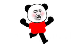 彩色熊猫头跑步 GIF 动图表情包