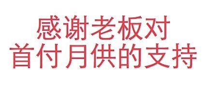 感谢老板对首付月供的支持