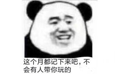 这个月都记下来吧,不会有人带你玩的(怼「不带我玩，这个仇我记下来了」表情)