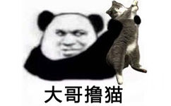 大哥撸猫（熊猫头递猫）