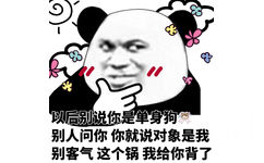 以后别说你是单身狗，别人问你，你就说对象是我，别客气，这个锅我给你背了 - 今日份熊猫头表情包