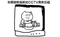 您现在收看的是 CCTV 洗衣频道（金馆长洗衣服动图）