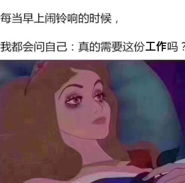 每当早上的闹铃响的时候，我都会问自己，真的需要这份工作吗？