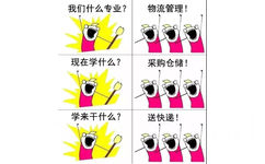 我们什么专业?物流管理!现在学什么?采购仓储!学来干什么?送快递 - 大学各专业的表情包：我们是谁？