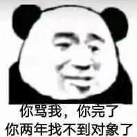 你骂我,你完了你两年找不到对象了(熊猫头表情包)