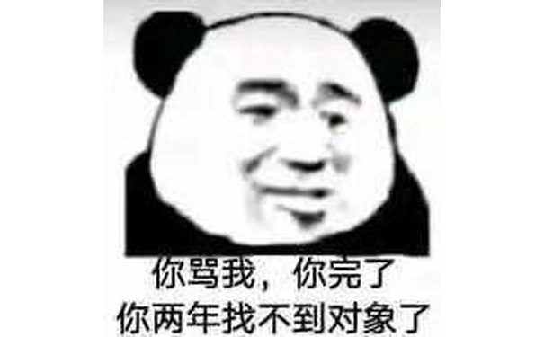 你骂我,你完了你两年找不到对象了(熊猫头表情包)