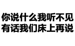 你说什么我听不见，有话我们床上再说 - 色色的文字表情包