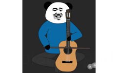 沙雕熊猫头弹吉他表情包