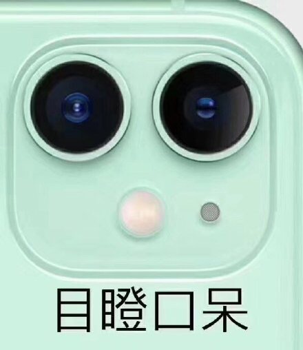 目瞪口呆（iPhone11摄像头表情包） - iPhone11五彩浴霸摄像头表情包