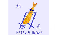 fried shrimp（油炸过的虾） - 创意蔬菜水果GIF动画