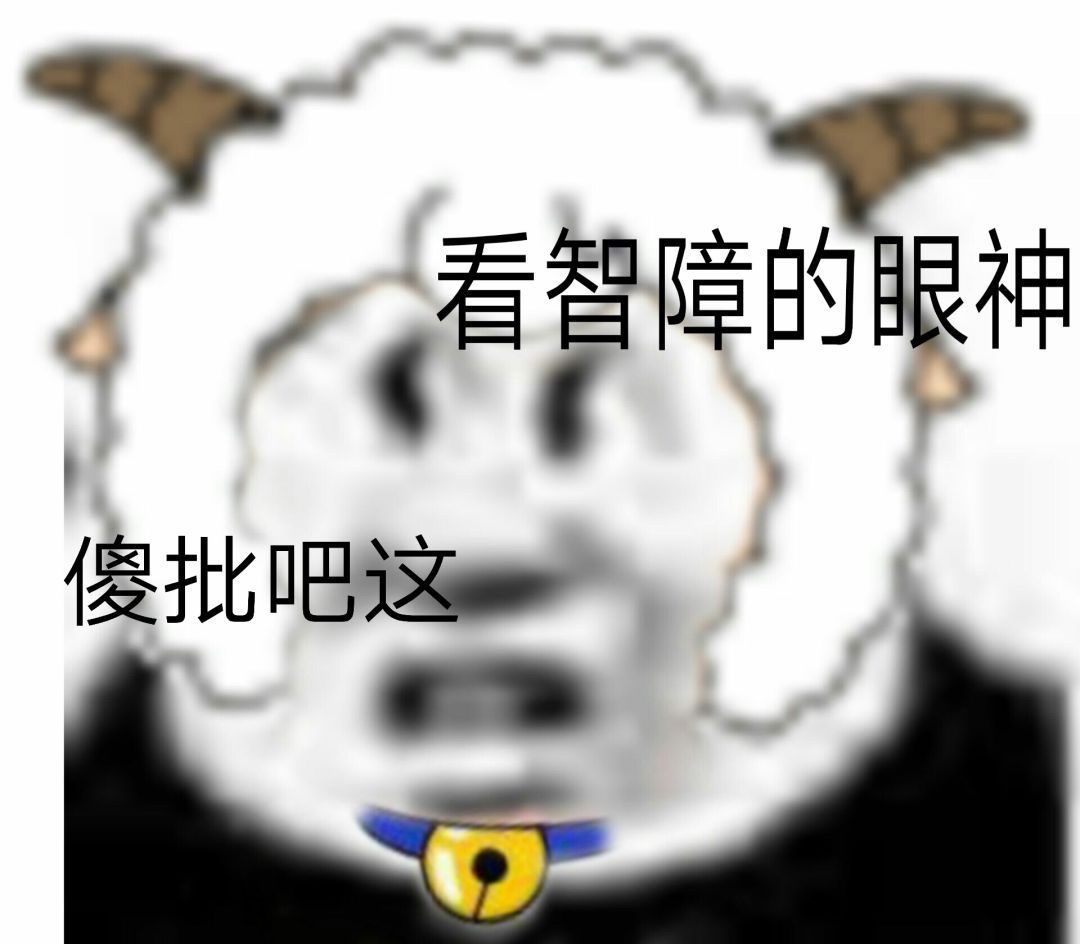 看智障的眼神傻批吧这