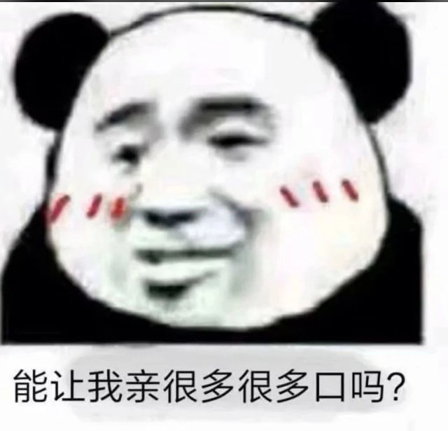 能让我亲很多很多口吗?(熊猫头表情包)