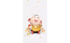 猪猪抱金元宝 - 2019新年猪猪壁纸