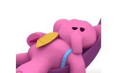 粉色小象打扇子 GIF 动图
