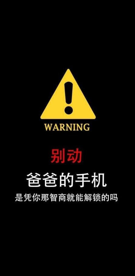 别动！爸爸的手机是凭你那智商就能解锁的吗？（手机壁纸）