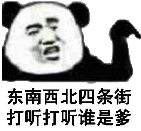 东南西北四条街，打听打听谁是爹（熊猫头表情包）