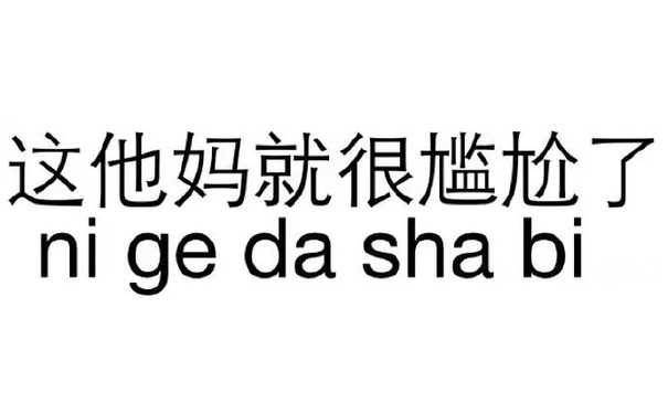 这他妈就很尴尬了（ni ge da sha bi） - 做人呢，最重要的是不能让别人开心（纯文字表情系列）