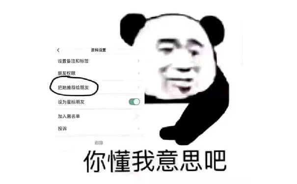 你懂我意思吧 把她推荐给朋友