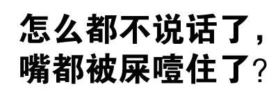 怎么都不说话了，嘴都被屎噎住了？ - 怎么都不说话了，嘴都被屎噎住了？（纯文字表情）