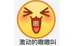 嗷激动的嗷嗷叫 - 小黄脸emoji表情包