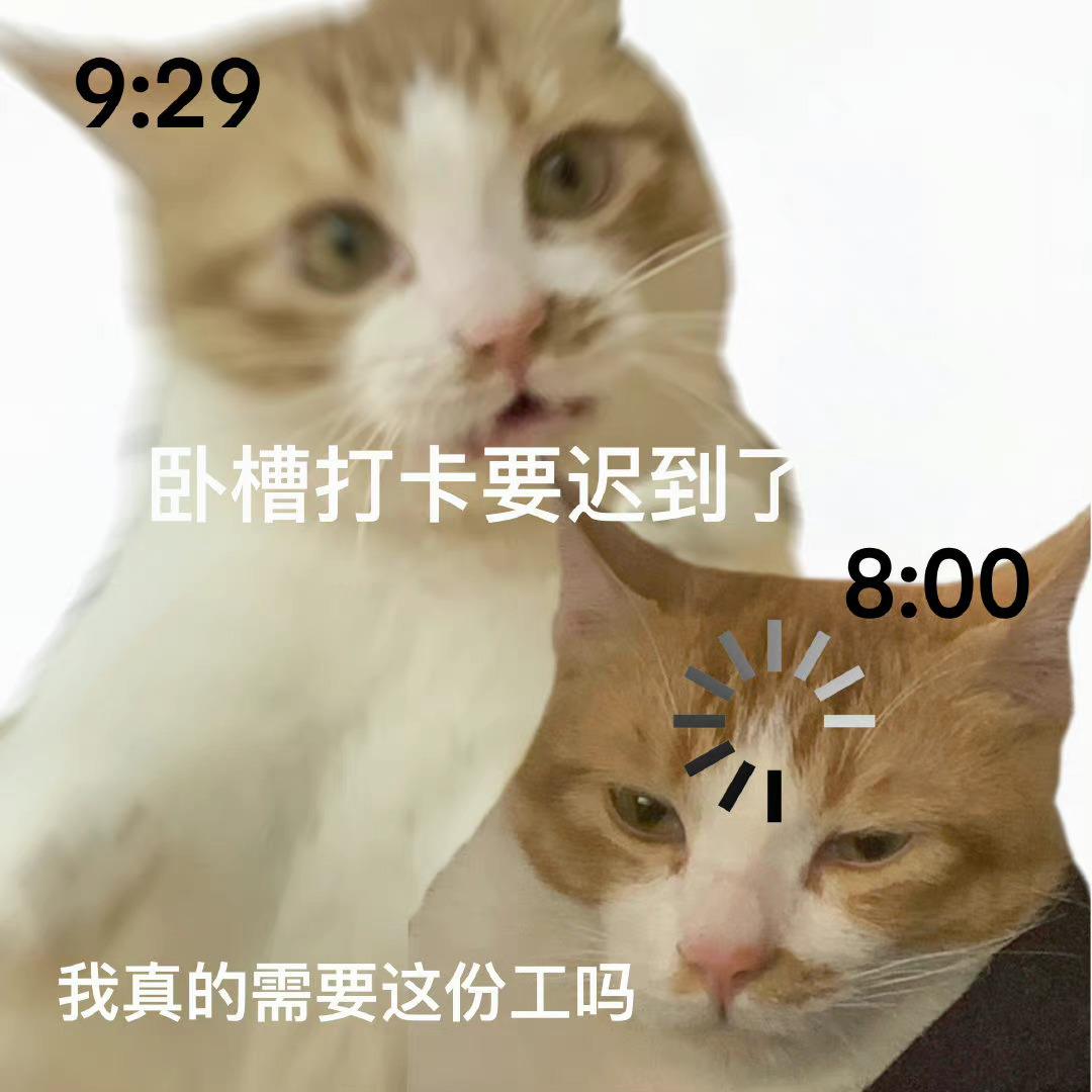 9:29卧槽打卡要迟到了8:00我真的需要这份工吗