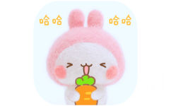 哈哈哈啃萝卜 - 可爱的兔子表情包