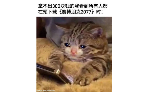 拿不出300块钱的我看到所有人都在预下载《赛博朋克2077》时:made with mematic