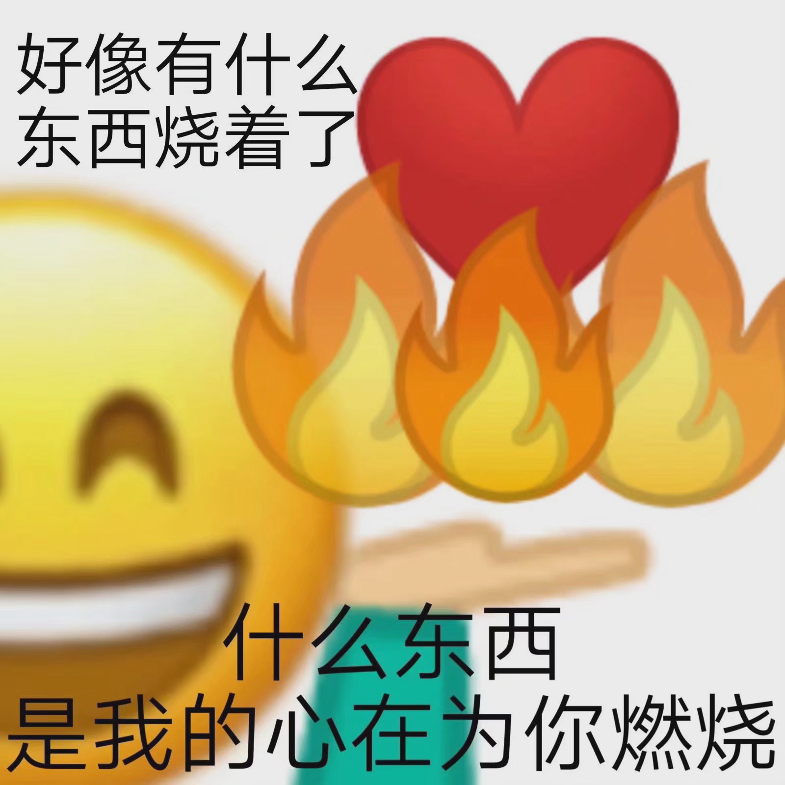 好像有什么东西烧着了什么东西是我的心在为你燃烧 - 土味表情包