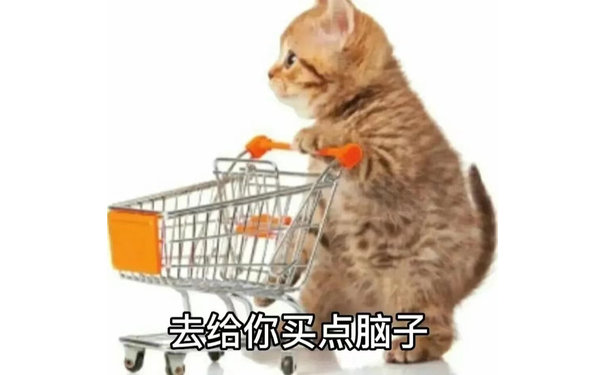 去给你买点脑子(猫猫手推车表情包)