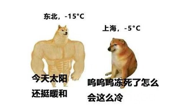 东北,-15°℃上海,-5°今天太阳呜呜呜冻死了怎么还挺暖和会这么冷