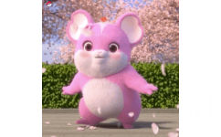 粉色小卷鼠尬舞 - 蓝粉小卷鼠动图表情包