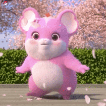 粉色小卷鼠尬舞 - 蓝粉小卷鼠动图表情包