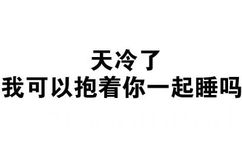 天冷了，我可以抱着你一起睡吗？ - 文字表情包