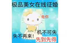 极品美女在线征婚电你机不可失失不再来!先到先得 - Hello Kitty表情包系列