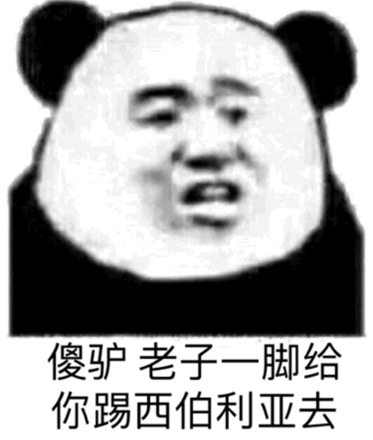 傻驴老子一脚给你踢西伯利亚去(熊猫头怼人表情包)