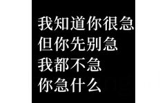 我知道你很急但你先别急我都不急你急什么 - 你先别急表情包 ​