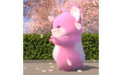 粉色小卷鼠发送爱心 - 小卷鼠表情包 | 小卷鼠跳舞第三弹